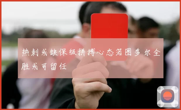 热刺或缺保级拼搏心态若图多尔全胜或可留任